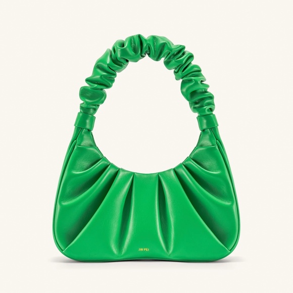 GABBI RUCHED HOBO HANDBAG - GRASS GREEN - Picture 1 of 2